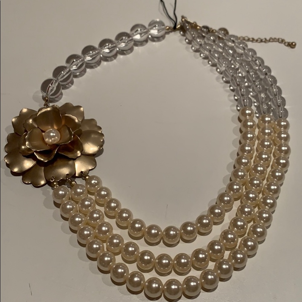 Pearl and Lucite Necklace